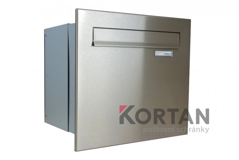 1x poštovní schránka A-042 k zazdění do sloupku + čelní deska se jmenovkou - NEREZ / šedá | eshop.schranky-postovni.com