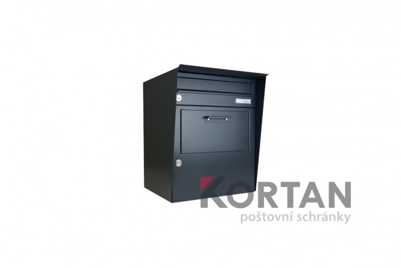 Parcel box (schránka na balíky) se schránkou B-017 a opláštěním - nástěnný, lakovaný RAL 7016 antracit | eshop.schranky-postovni.com